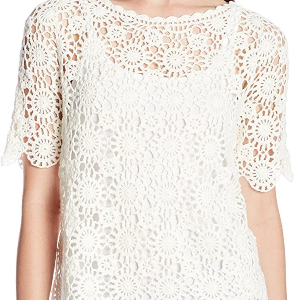 NWOT Joie Alizeh Cotton Crochet Top Size M